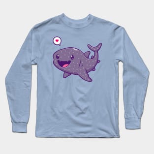 Cute Leopard Shark Cartoon Long Sleeve T-Shirt